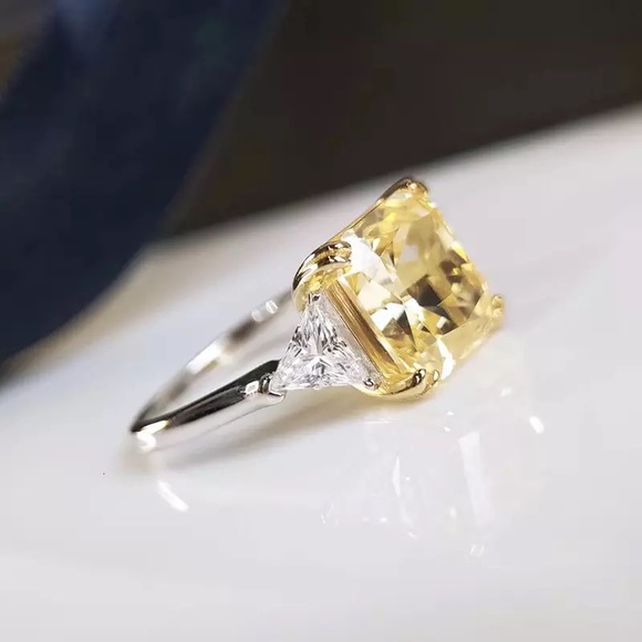 8ct Radiant Cut Canary Ring - Picture 10 of 15